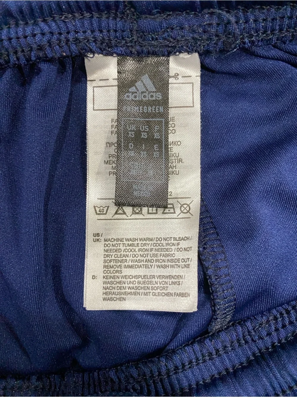 adidas Navy Athletic Shorts with White Side Stripes Unisex Men’s Size XS